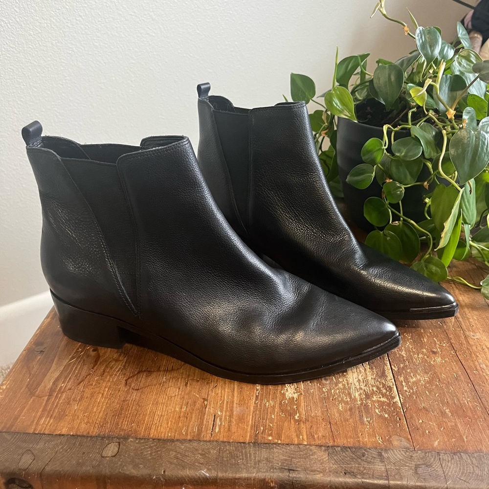 Marc fisher Black Leather Ankle Boots